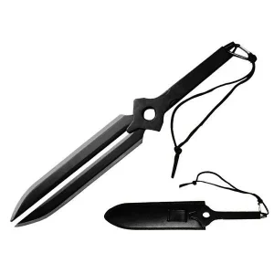 18″ Full Tang Double Blade Fantasy Dagger w/ Belt Loo