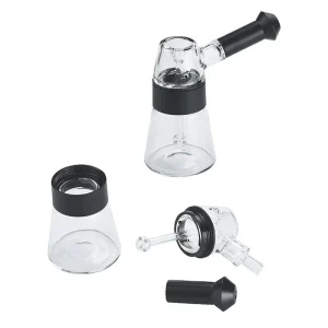 4″ Mini Lantern Pipe Aluminum and Glass Pipe - Black