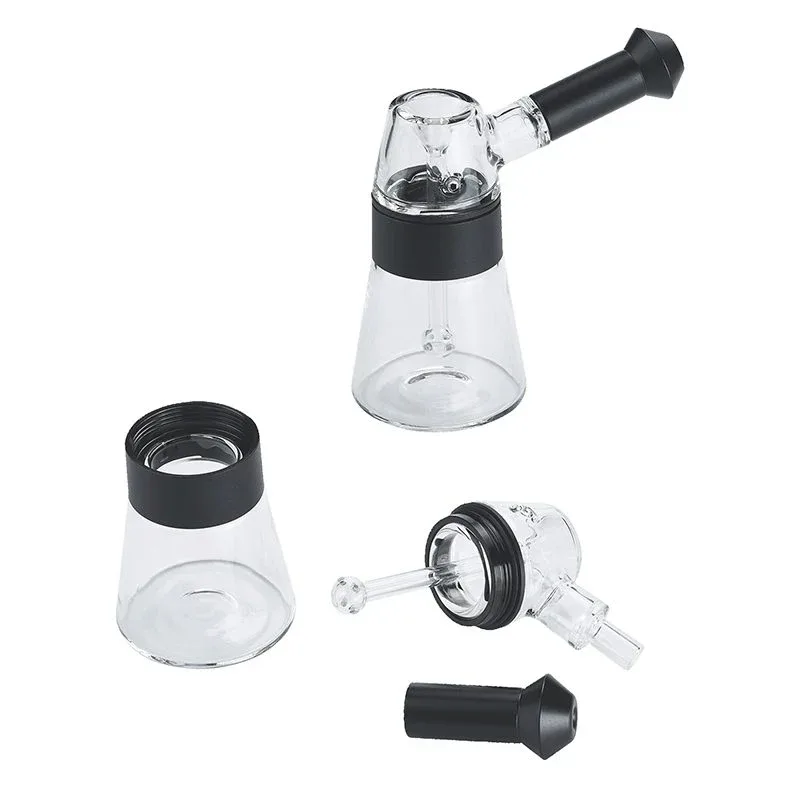4″ Mini Lantern Pipe Aluminum and Glass Pipe - Black