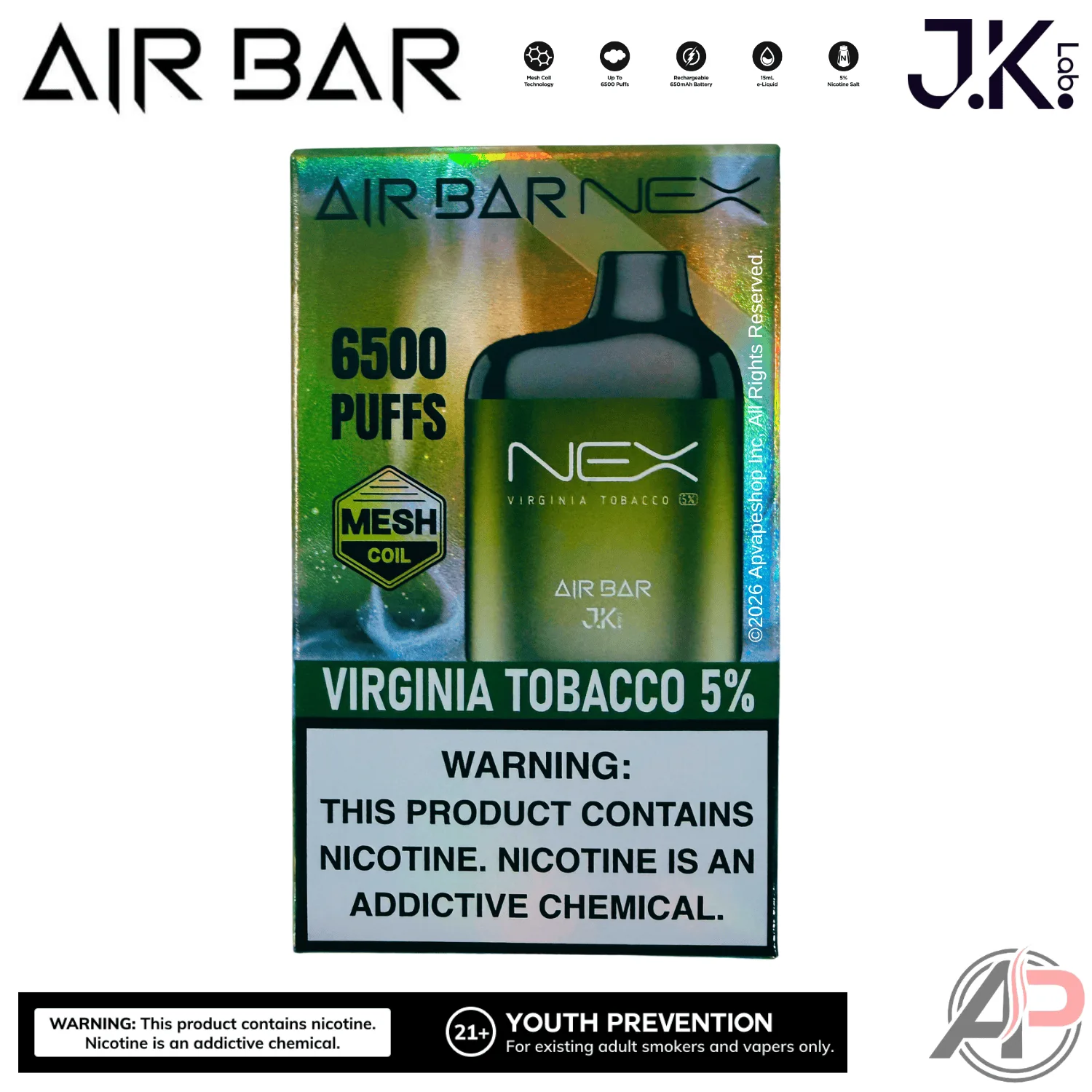 Air Bar Nex 6500 Puffs Disposable Vape Device - Image 2