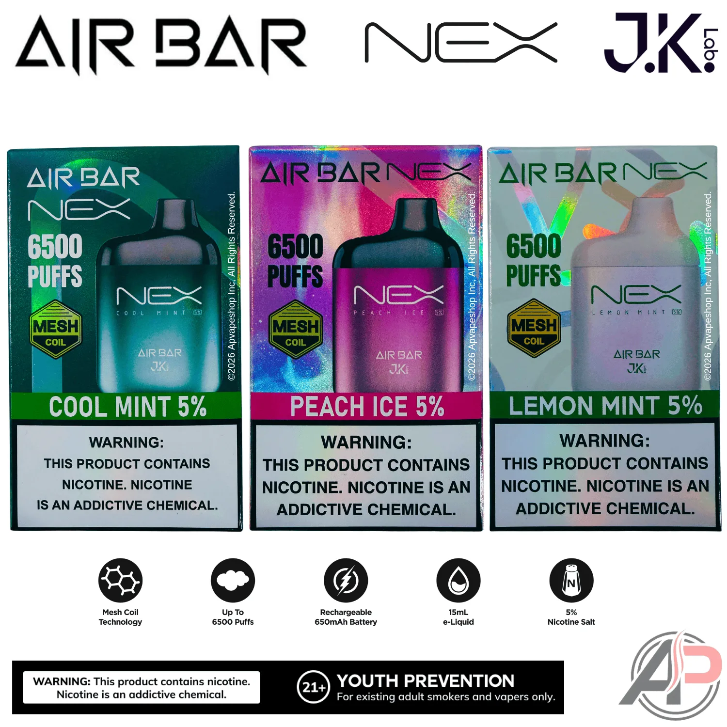 Air Bar Nex 6500 Puffs Disposable Vape Device