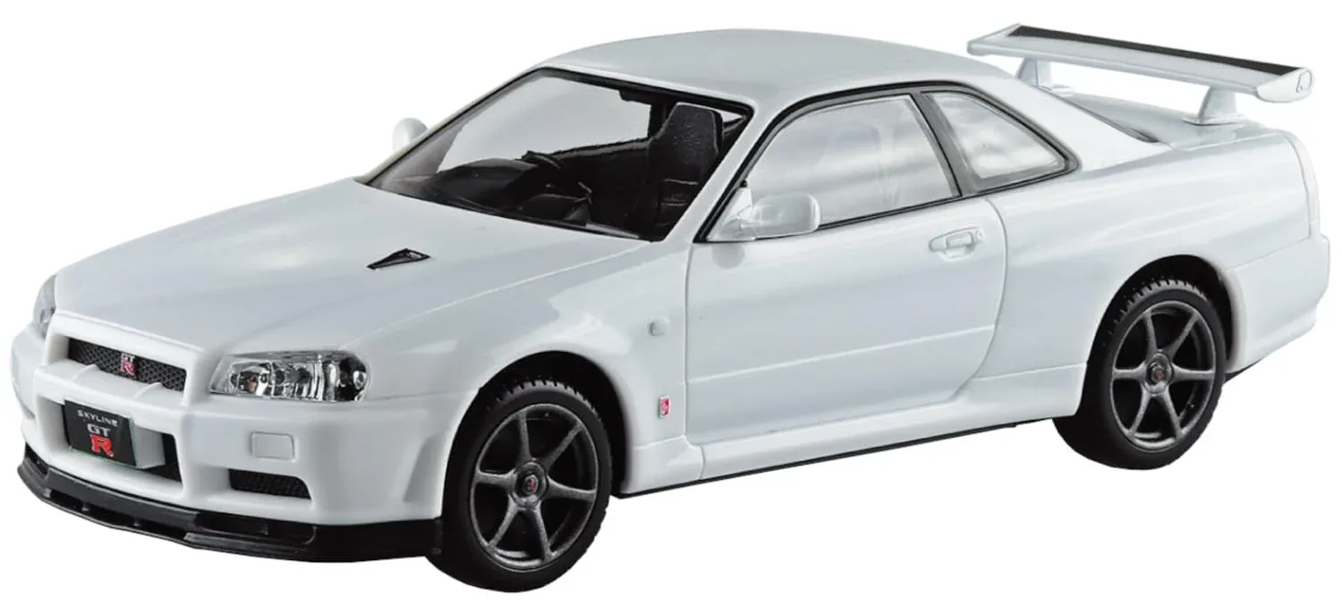 Aoshima 1/32 Snap Kit No.12 Nissan R34 Skyline GT-R White Model Car Kit
