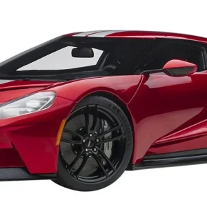 Autoart 1/12 Ford GT 2017 Model in Metallic Red with Silver Stripes 12106