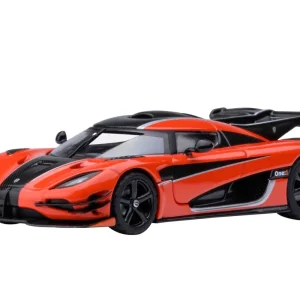 Autoart 1/64 Koenigsegg One1 Orange Carbon Black Silver Model 20044