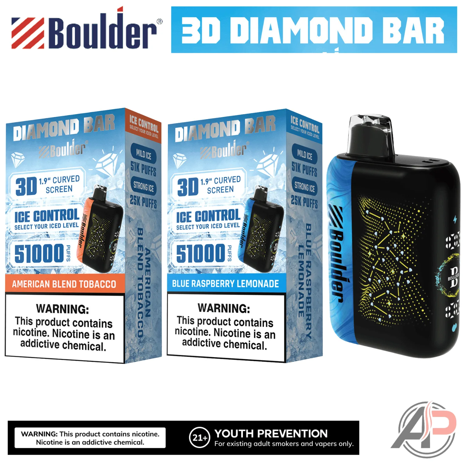 Boulder Diamond Bar 51000 Puffs Disposable Vape Device