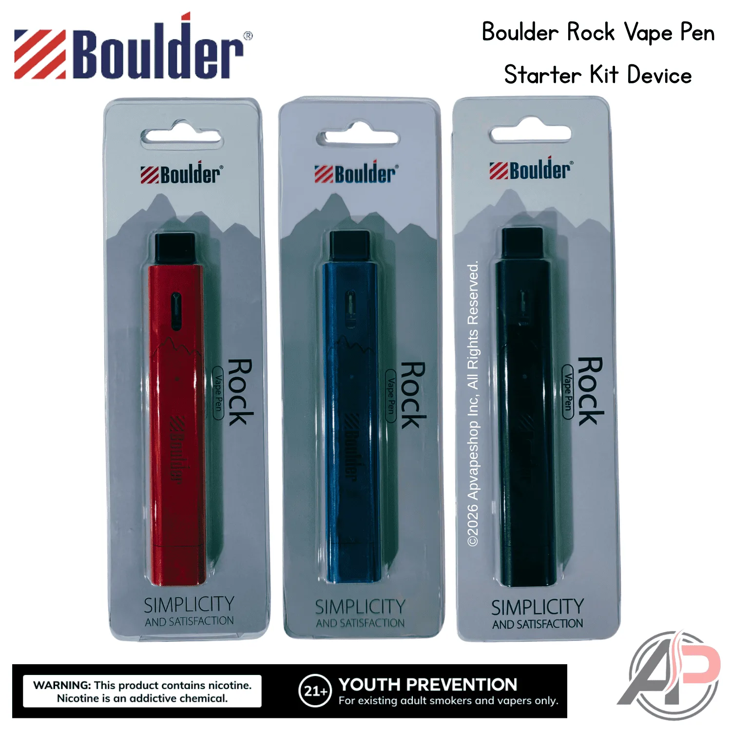 Boulder Rock Vape Pen Starter Kit Device
