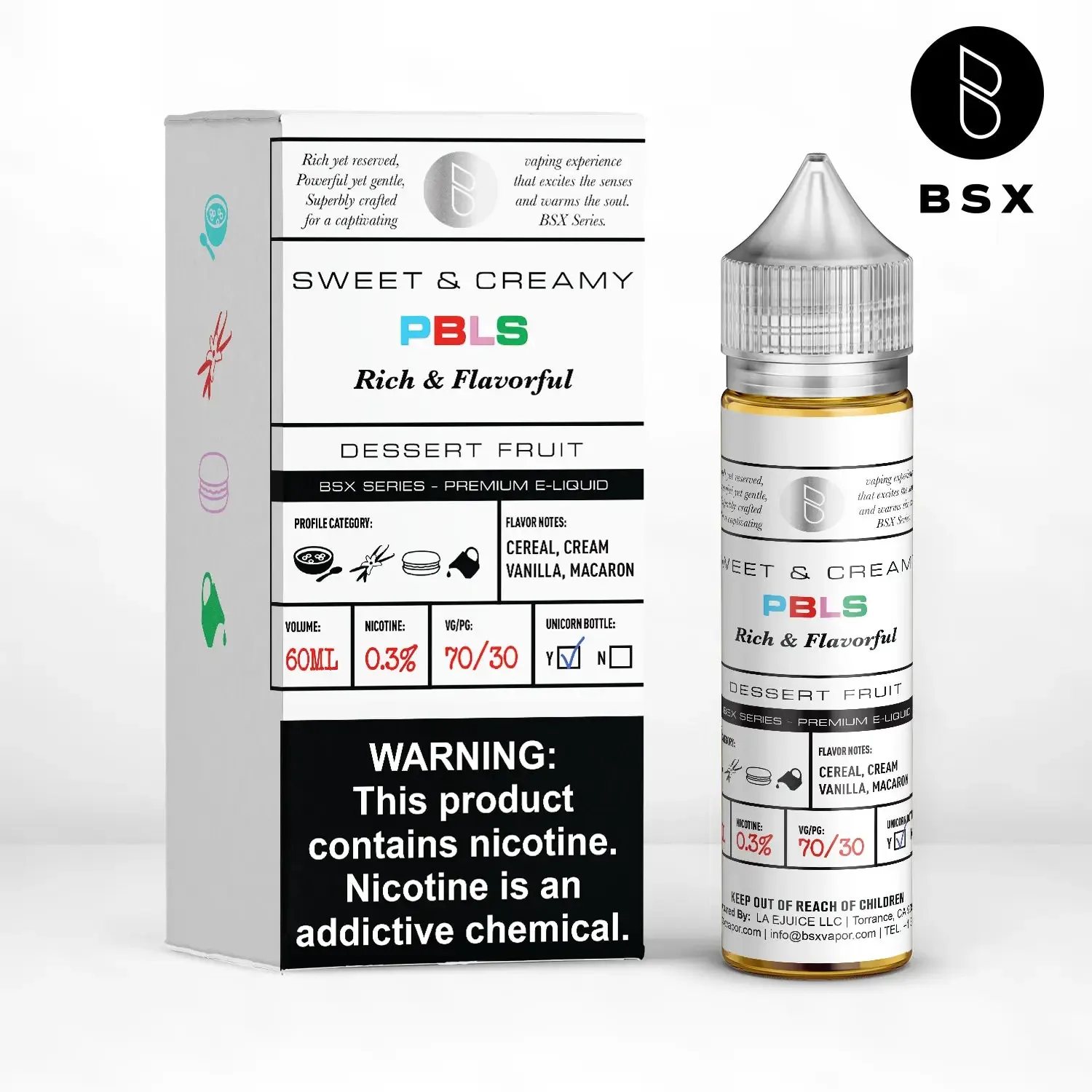 BSX Vapor BSX Series – PBLS – 60ML E-Liquid