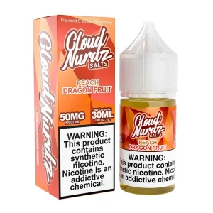 Cloud Nurdz Salts Peach Dragonfruit Synthetic Nicotine 30ml E-Juice