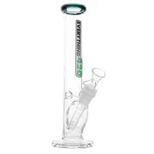 E420 Colored Tip Straight Tube Bong - 10in