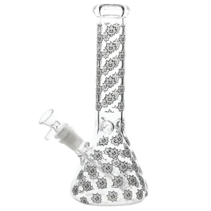 E420 Glow in the Dark Spike Leaf Bong - 10in