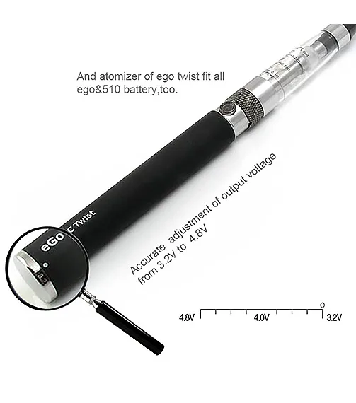 Ego C Twist 900mAh 510 Thread Cart Battery + Charger - Image 2