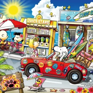 Epoch 500 Piece Jigsaw Puzzle Peanuts Snoopy Lets Drive 18.2x25.7cm with Glue