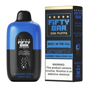 Fifty Bar 20K Blueberry Cereal Donut Milk Disposable Vape | From $9.95