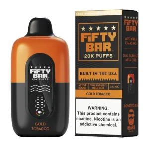 Fifty Bar 20K Gold Tobacco Disposable Vape | From $9.95
