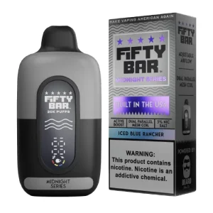 Fifty Bar 20K Iced Blue Rancher Disposable Vape | From $9.95