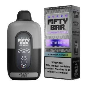 Fifty Bar 20K Iced Green Rancher Disposable Vape | From $9.95
