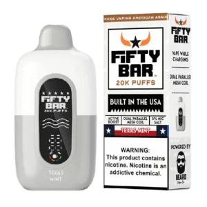 Fifty Bar 20K Texas Mint 5% Nic Disposable Vape | From $9.95