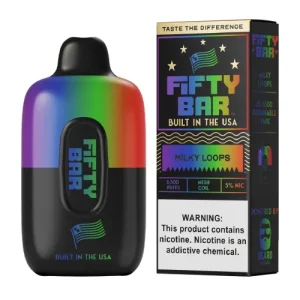 Fifty Bar 6500 Milky Loops 5% Disposable Vape | $9.95