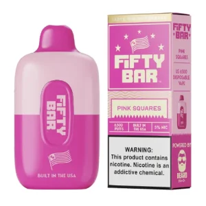 Fifty Bar 6500 Pink Squares 5% Disposable Vape | $9.95