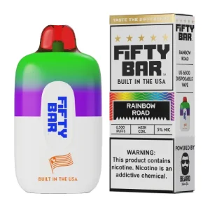 Fifty Bar 6500 Rainbow Road 5% Disposable Vape | $9.95