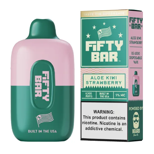 Fifty Bar Aloe Strawberry Kiwi Disposable Vape | $9.95