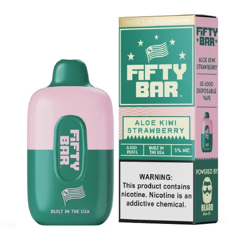 Fifty Bar Aloe Strawberry Kiwi Disposable Vape | $9.95 - Image 2