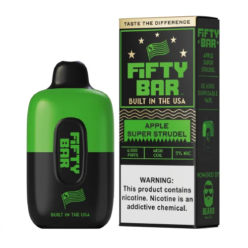 Fifty Bar Apple Super Strudel 5% Disposable Vape | $9.95 - Image 2