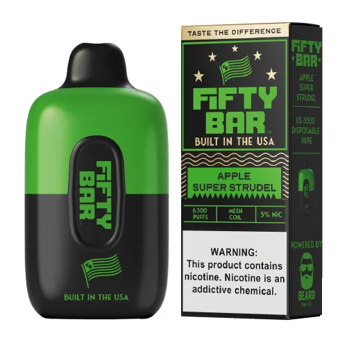 Fifty Bar Apple Super Strudel 5% Disposable Vape | $9.95