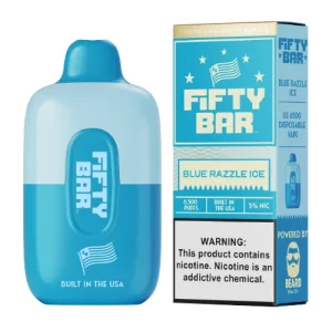 Fifty Bar Blue Razzle Ice 5% Disposable Vape | $9.95