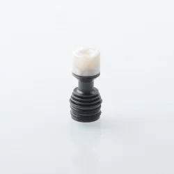 Four One Five 415 Tombo Giri Baby Style Short 510 Drip Tip - Black + White, Stainless Steel + Resin