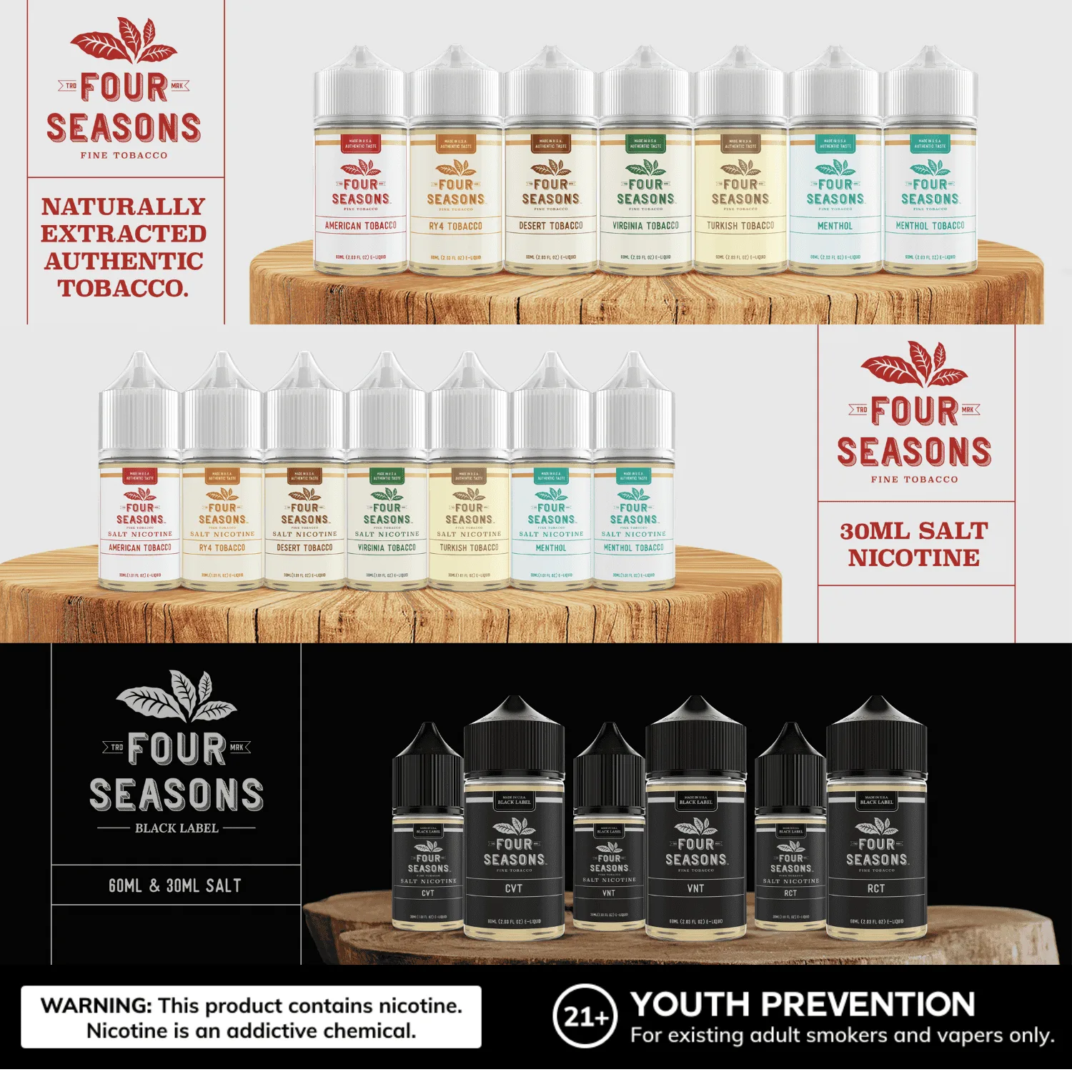 Four Seasons Virginia Tobacco E-Liquid 60mL - Image 2