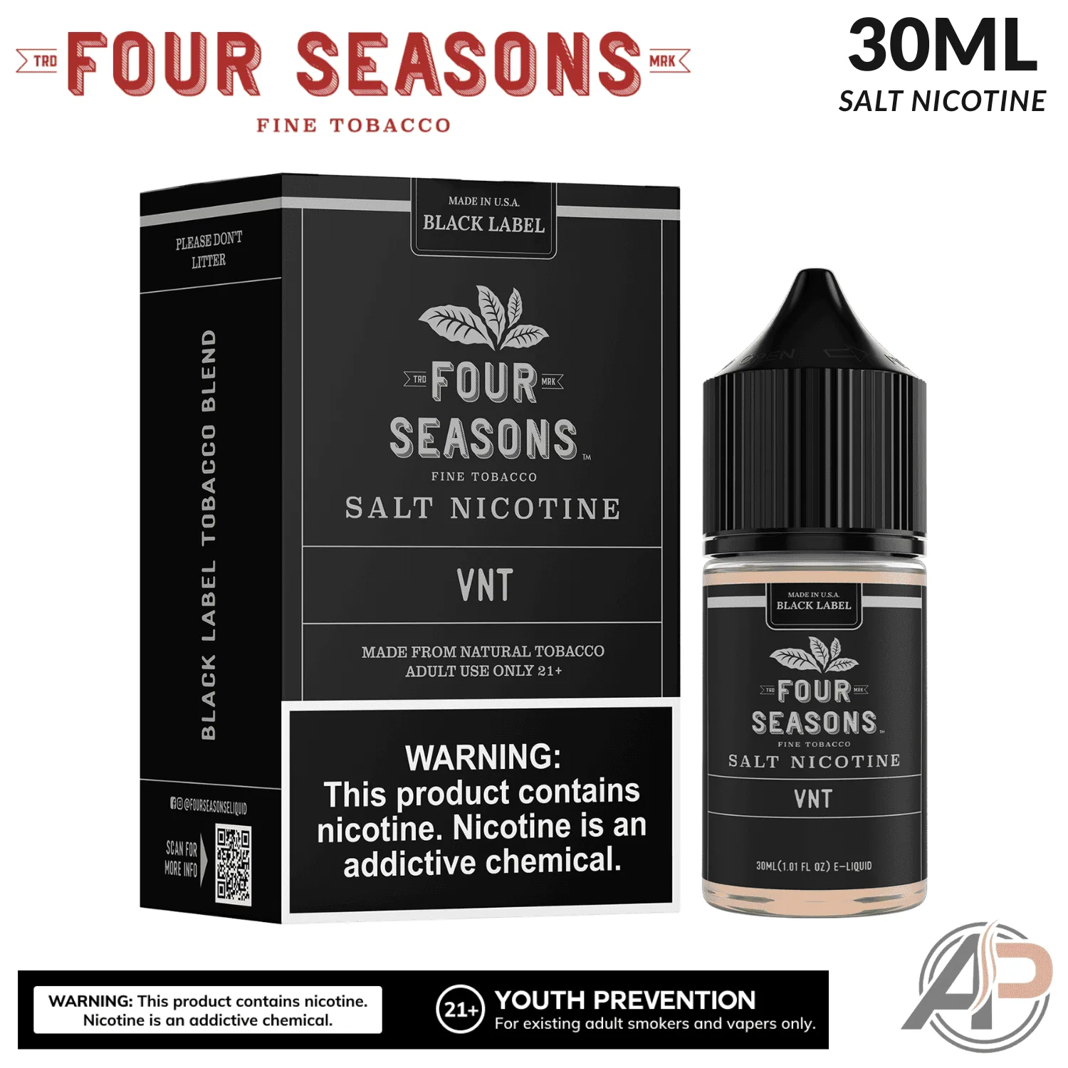 Four Seasons VNT Black Label Salt Nicotine 30mL