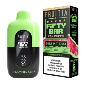 Fruitia x Fifty Bar Strawberry Beltz Disposable Vape | From $9.95