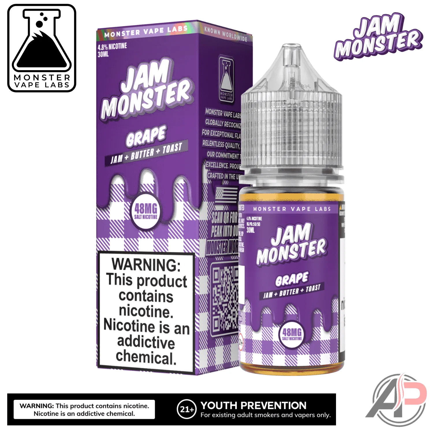Grape Salt Nicotine By Jam Monster Vape Labs 30mL