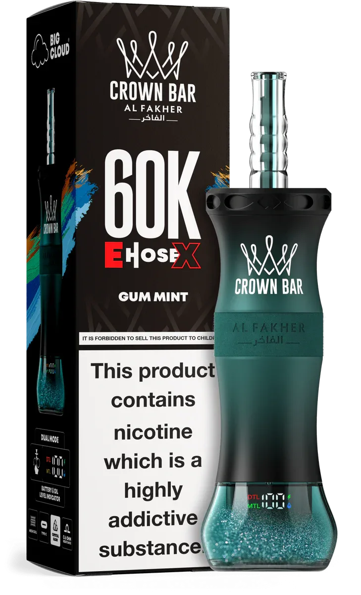 Gum Mint Al Fakher Crown Bar E Hose X 60k