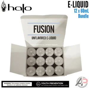 Halo Fusion Unflavored Tobacco E-Liquid 60mL 12 Bottle Bundle Box