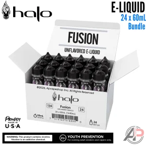 Halo Fusion Unflavored Tobacco E-Liquid 60mL 24 Bottle Mega Bundle Box