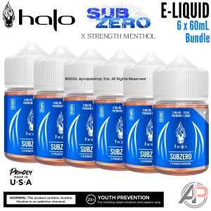 Halo SubZero X Strength Menthol E-Liquid 60mL 6 Bottle Bundle Box