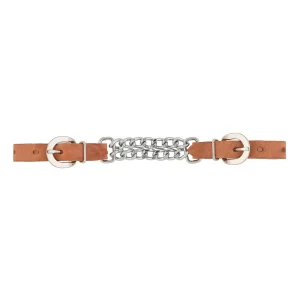Harness Leather 3-1/2" Double Flat Link Chain Curb Strap