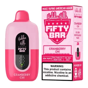 Hidden Hills x Fifty Bar Cranberry Chi Disposable Vape | From $9.95