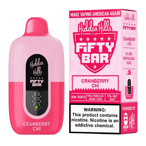 Hidden Hills x Fifty Bar Cranberry Chi Disposable Vape | From $9.95