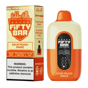 Hidden Hills x Fifty Bar Sour Peach Rings Disposable Vape | From $9.95