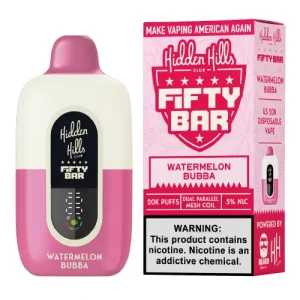 Hidden Hills x Fifty Bar Watermelon Bubba Disposable Vape | From $9.95