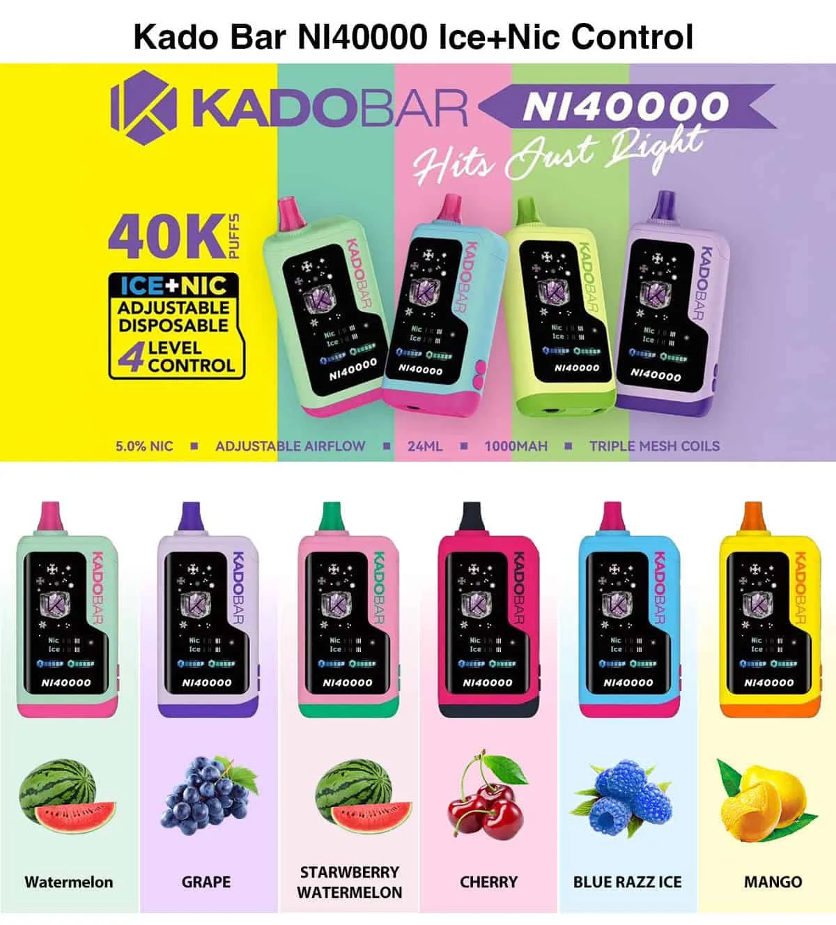Kado Bar NI40000 Puffs Disposable Vape Device - Image 2