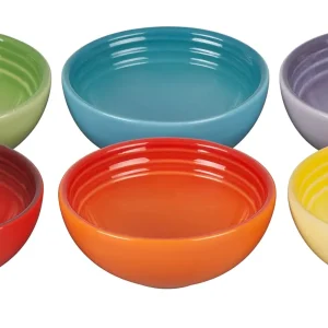 Le Creuset Stoneware Mini Bowls 7cm Rainbow Set of 6 Heat Resistant Safe