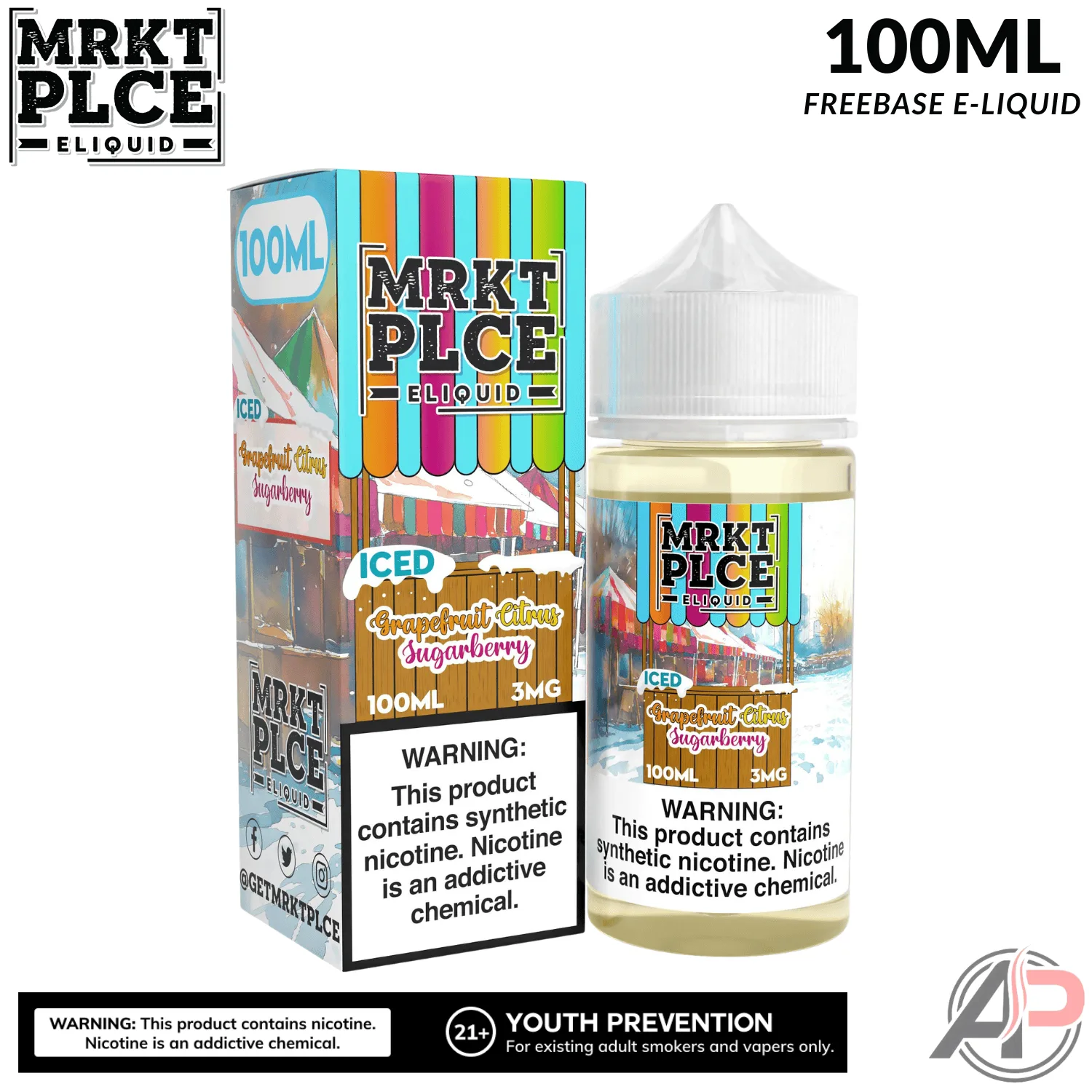 MRKT PLCE Iced Grapefruit Citrus Sugarberry E-Liquid 100mL