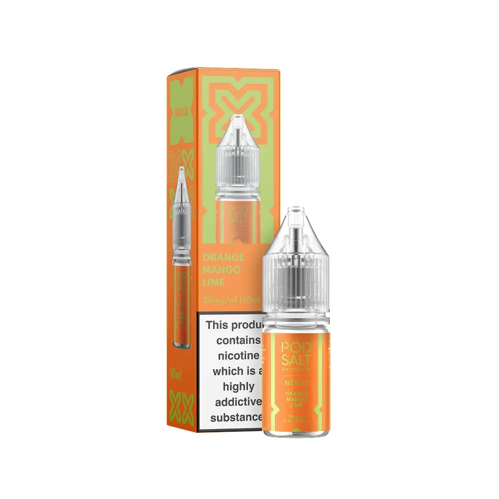 Orange Mango Lime Nicotine Salt 10ml E-Liquid by Pod Salt Nexus