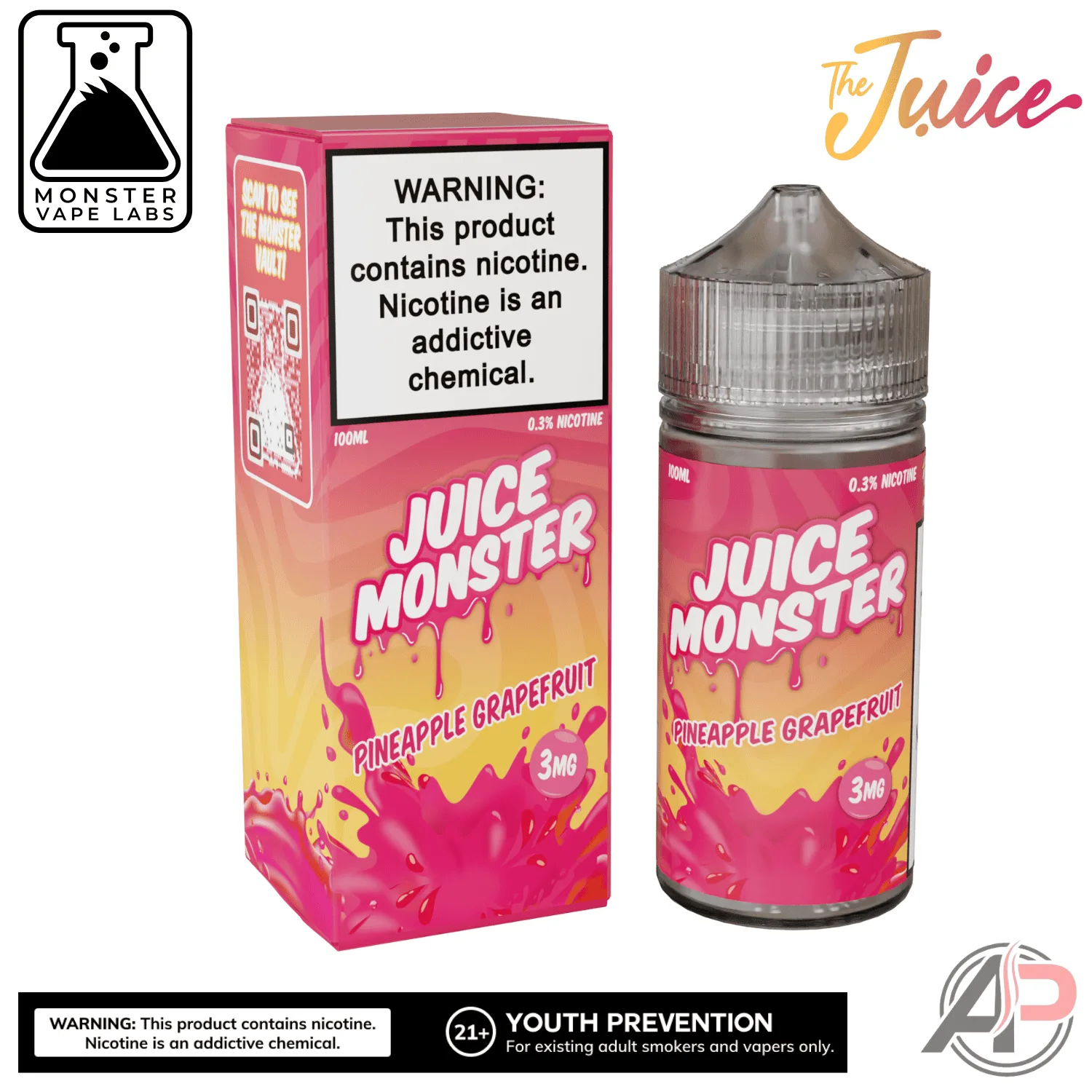 Pineapple Grapefruit E-Liquid By Juice Monster Vape Labs 100mL
