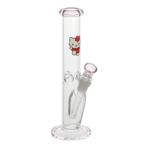Pink Kitty Straight Tube Bong - 10in