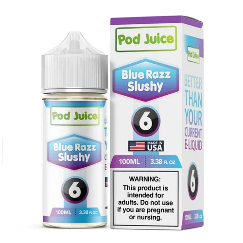 Pod Juice Blue Razz Slushy Nixodine 100ML E-Juice - Image 2